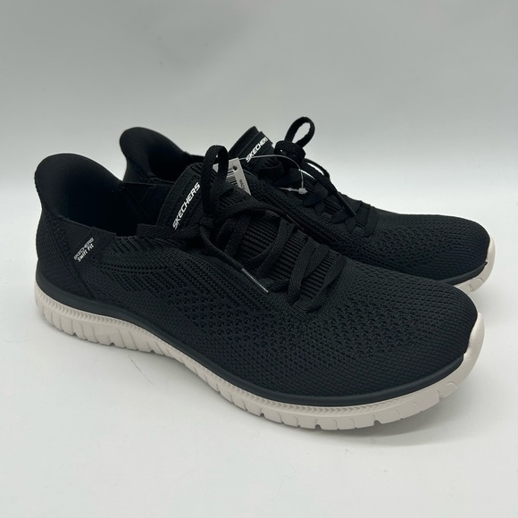 Skechers Swift Fit Sneakers Women’s 8.5 Black Hands-Free Slip-On Comfort NWT - Picture 3 of 11
